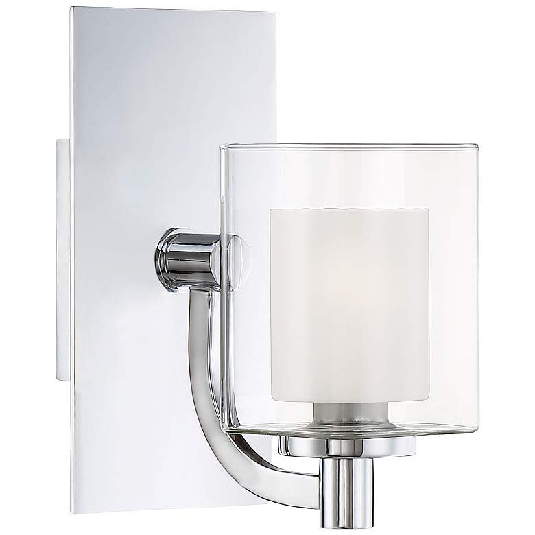 Image 1 Quoizel Kolt 9" White and Clear Glass Chrome Modern LED Bath Light