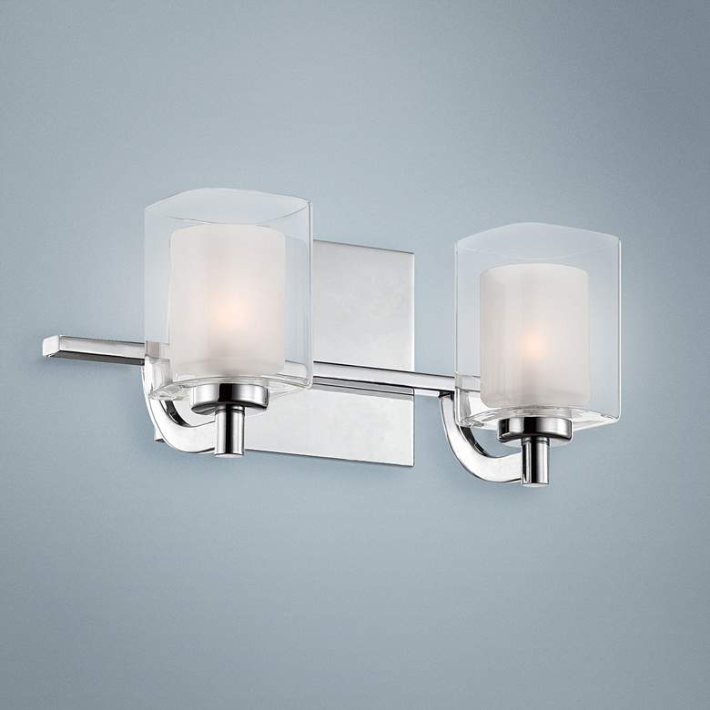 Image 1 Quoizel Kolt LED 13" Wide Chrome and Glass Bathroom Light