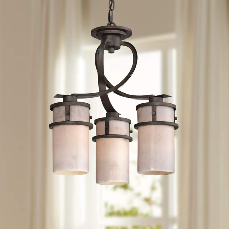 Image 1 Quoizel Kyle 17" Wide Iron Gate 3-Light Chandelier