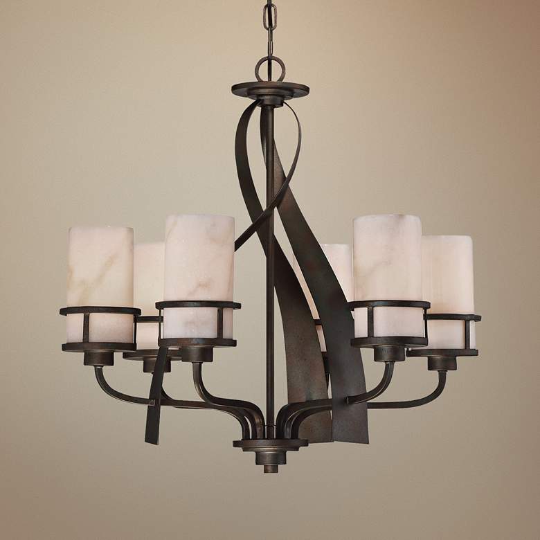 Image 1 Quoizel Kyle 23 inch Wide Iron Gate 6-Light Chandelier