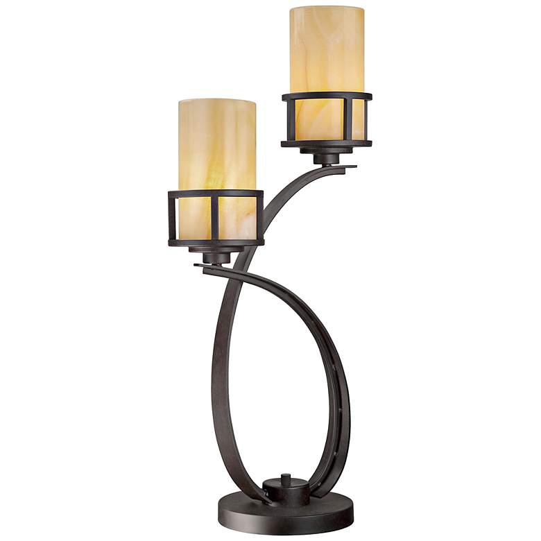 Image 1 Quoizel Kyle Butterscotch Tiffany Style Table Lamp