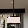 1_Quoizel Kylen 20 1/2" Wide Matte Black Drum Pendant Light
