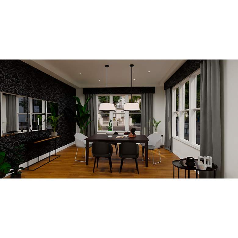 Image 3 Quoizel Kylen 20 1/2" Wide Matte Black Drum Pendant Light more views