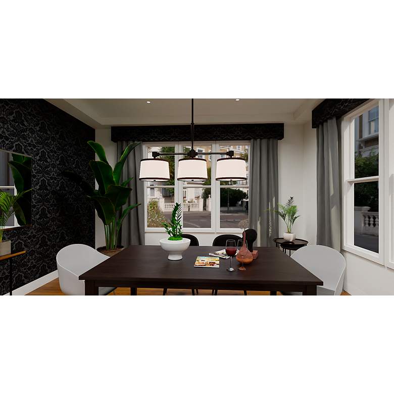 Image 7 Quoizel Kylen 42" Wide Matte Black 3-Light Linear Pendant more views