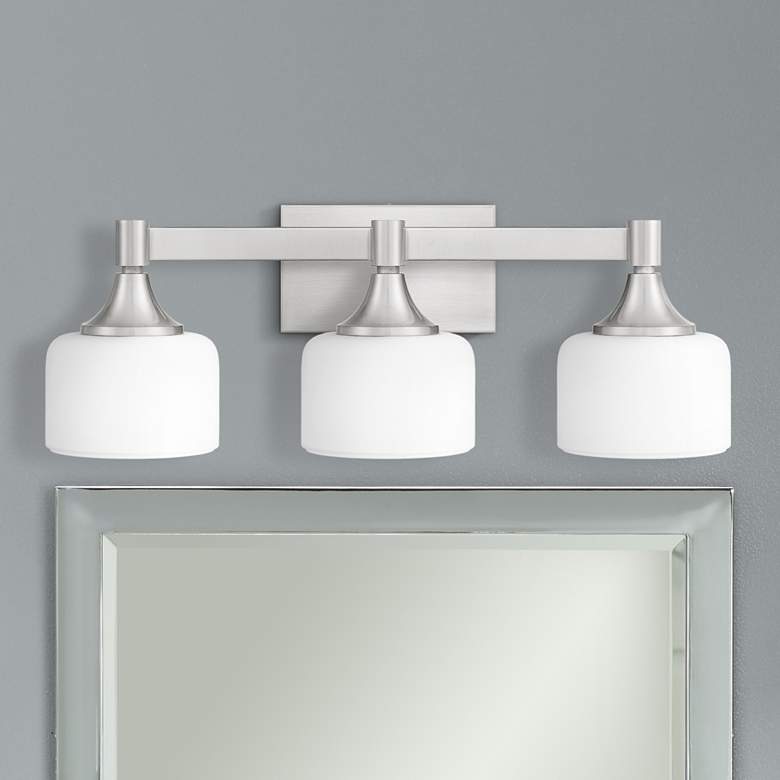 Image 1 Quoizel Ladson 24 inch Wide Brushed Nickel 3-Light Bath Light