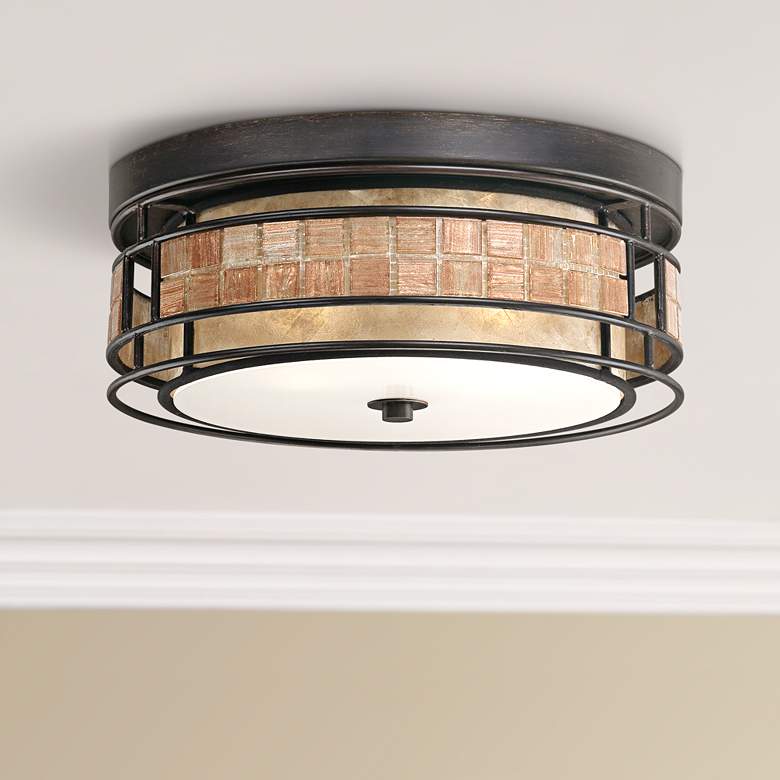 Image 1 Quoizel Laguna 12" Wide Renaissance Copper Ceiling Light