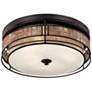 Quoizel Laguna 16" Wide Copper Tile and Mica Glass Ceiling Light