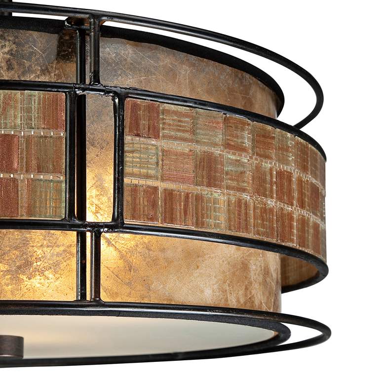 Image 7 Quoizel Laguna 16" Wide Renaissance Copper Glass Shade Ceiling Light more views