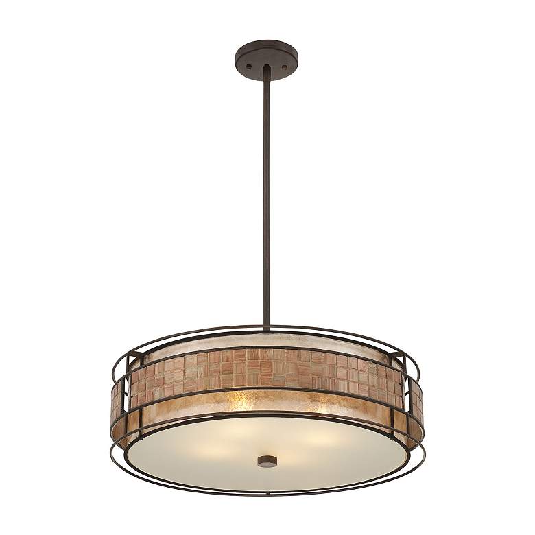 Image 3 Quoizel Laguna 22"W Renaissance Copper Drum Pendant Light more views
