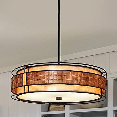 Quoizel Laguna 22"W Renaissance Copper Drum Pendant Light