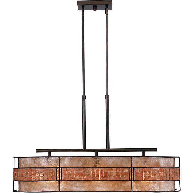 Image 5 Quoizel Laguna 37" Wide Mosaic Tile Oval Island Light Chandelier more views