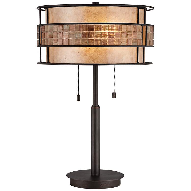 Image 1 Quoizel Laguna Double Pull Tiled Table Lamp