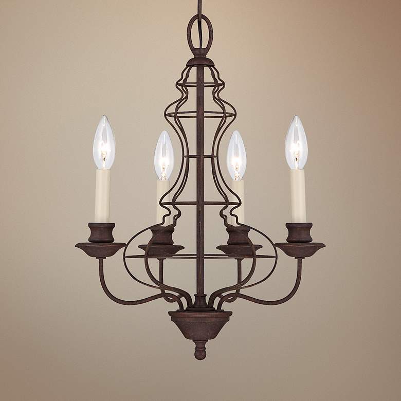 Image 1 Quoizel Laila 4-Light 15" Wide Bronze Chandelier