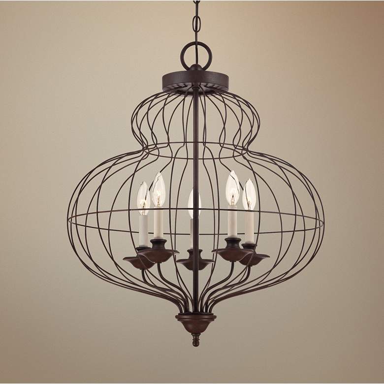 Image 1 Quoizel Laila 5-Light Antique Bronze Pendant