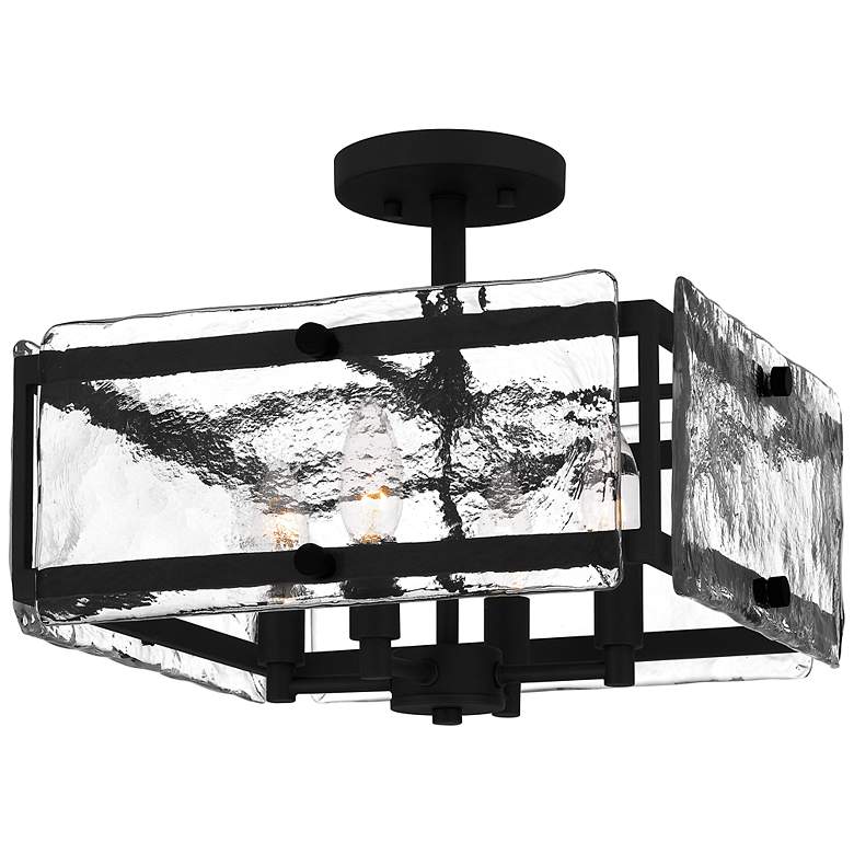 Image 3 Quoizel Lancer 15 inch Wide 4-Light Earth Black Semi-Flush Ceiling Light