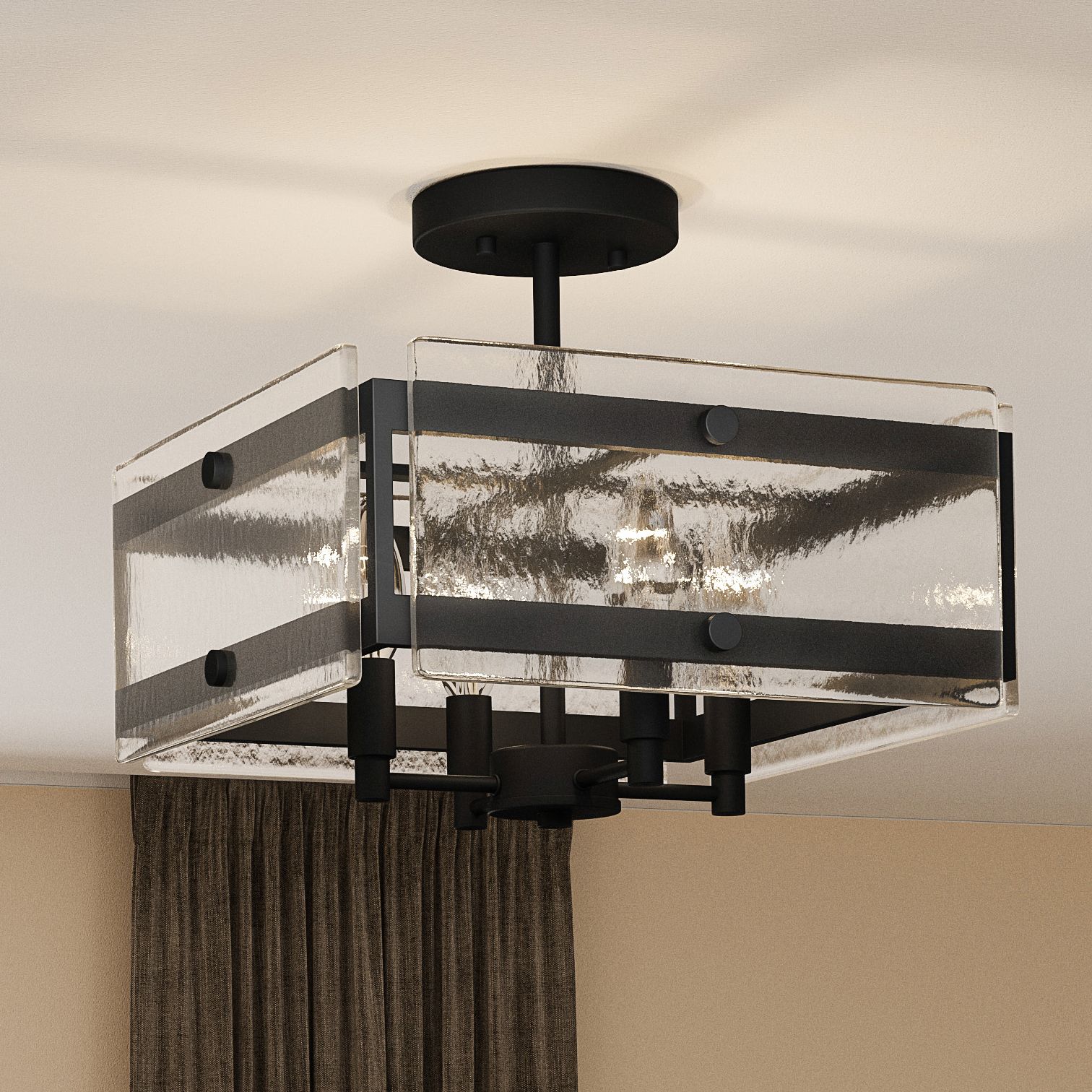 Rectangular semi flush on sale mount lighting