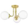 2_Quoizel Landry 20 1/2" Wide 3-Light Brass White Globe Ceiling Light more views