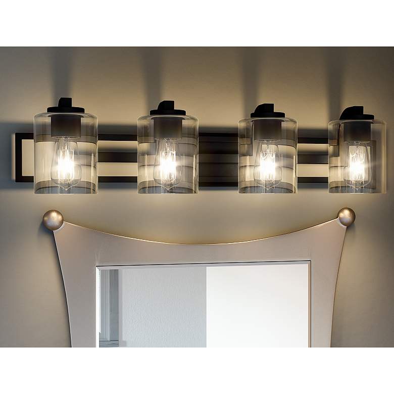 Image 2 Quoizel Lansdowne 32" Wide Matte Black 4-Light Bath Light