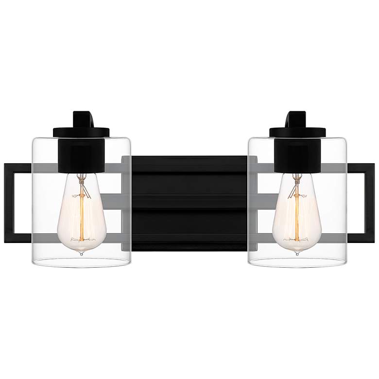 Image 3 Quoizel Lansdowne 7 1/4"H Matte Black 2-Light Wall Sconce