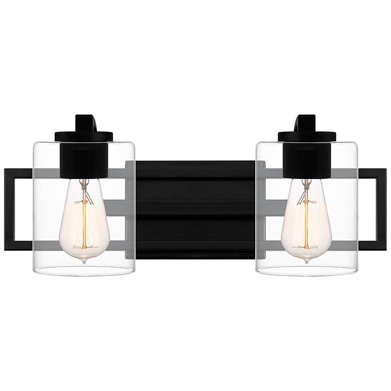 Image 3 Quoizel Lansdowne 7 1/4 inchH Matte Black 2-Light Wall Sconce