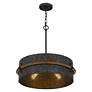 Thumbnail4 of Quoizel Lariat 21" Wide 3-Light Old Black Metal Drum Pendant more views