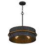 Quoizel Lariat 21" Wide 3-Light Old Black Metal Drum Pendant