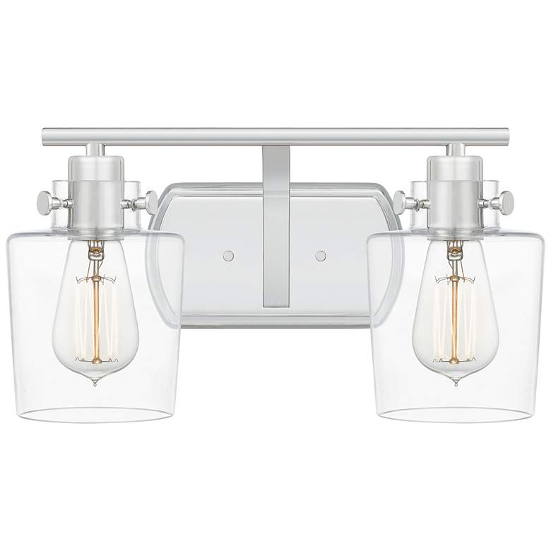 Image 1 Quoizel Ledger 7 1/2"H Polished Nickel 2-Light Wall Sconce