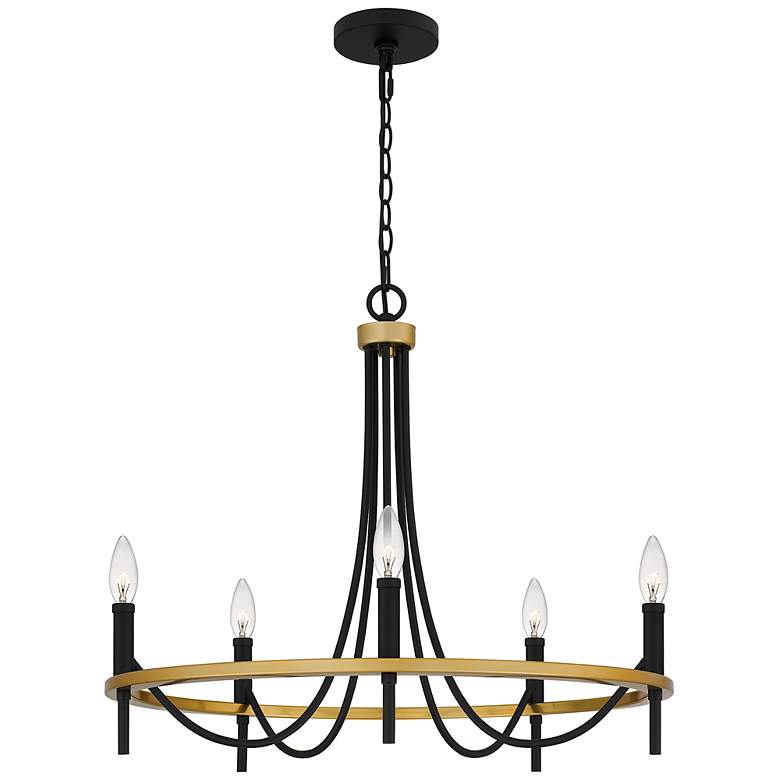 Image 2 Quoizel Legare 26" Wide 5-Light Matte Black Chandelier