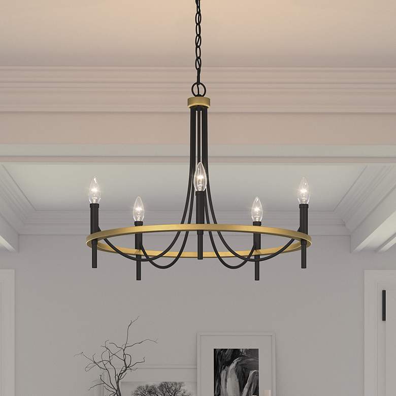Image 1 Quoizel Legare 26" Wide 5-Light Matte Black Chandelier