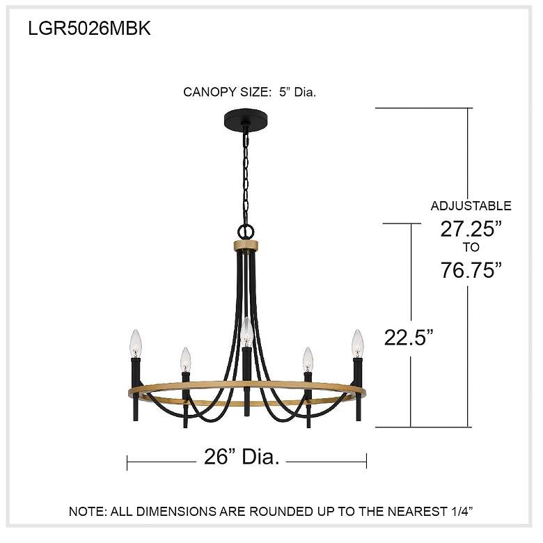 Image 7 Quoizel Legare 26" Wide 5-Light Matte Black Chandelier more views