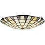 Quoizel Legend 16.5" Wide Mission Tiffany Style Glass Ceiling Light