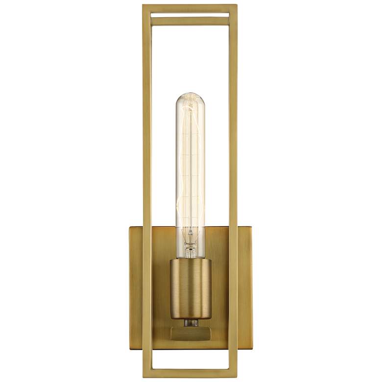 Image 1 Quoizel Leighton 13 3/4" High Weathered Brass Wall Sconce
