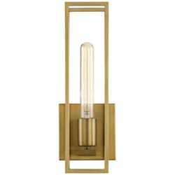 Quoizel Leighton 13 3/4&quot; High Weathered Brass Wall Sconce