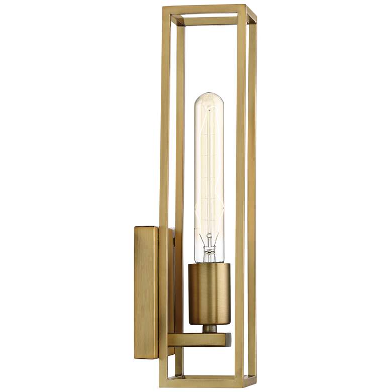 Image 2 Quoizel Leighton 13 3/4" High Weathered Brass Wall Sconce more views