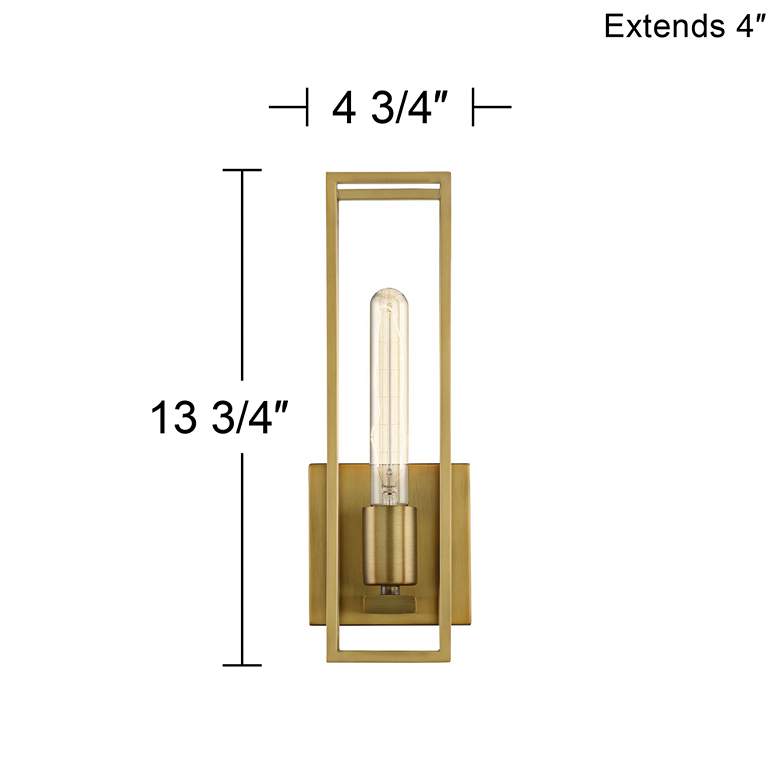 Image 3 Quoizel Leighton 13 3/4 inch High Weathered Brass Wall Sconce more views