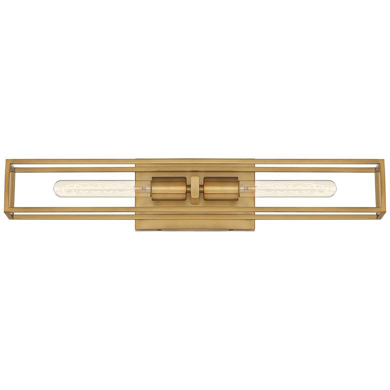 Image 1 Quoizel Leighton 24" Wide Weathered Brass 2-Light Bath Light