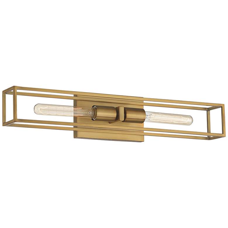Image 2 Quoizel Leighton 24" Wide Weathered Brass 2-Light Bath Light more views