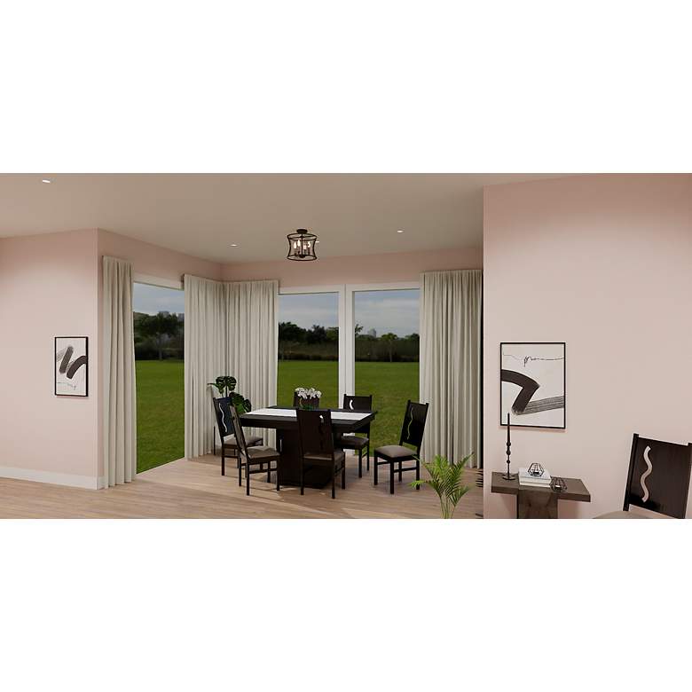 Image 4 Quoizel Leiland 14" Wide Matte Black 4-Light Ceiling Light more views