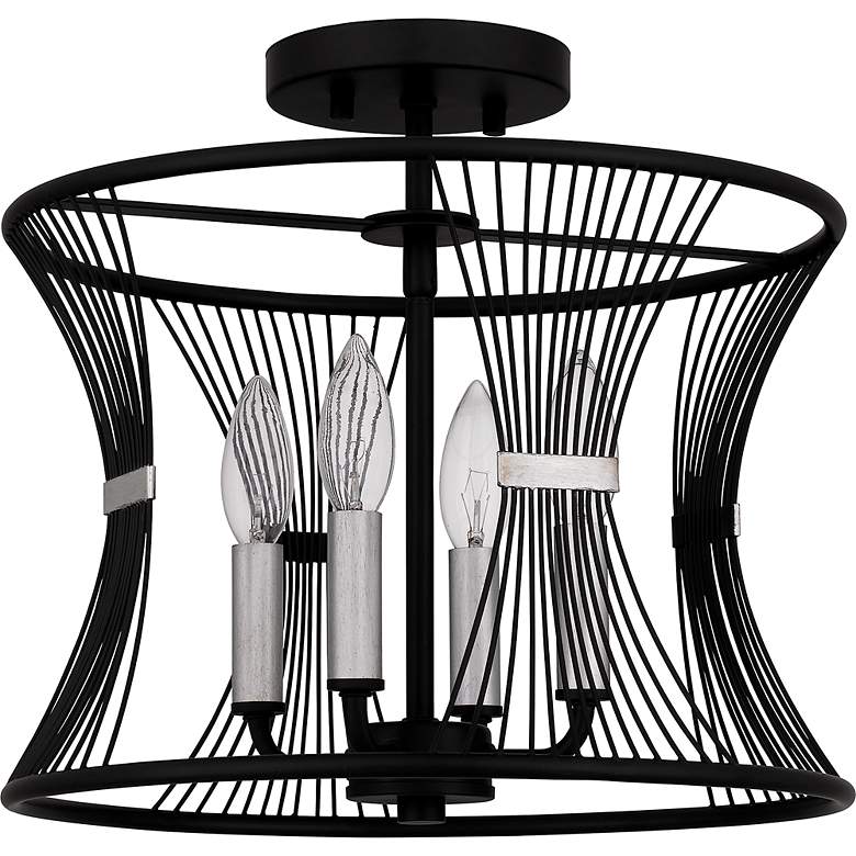 Image 5 Quoizel Leiland 14" Wide Matte Black 4-Light Ceiling Light more views