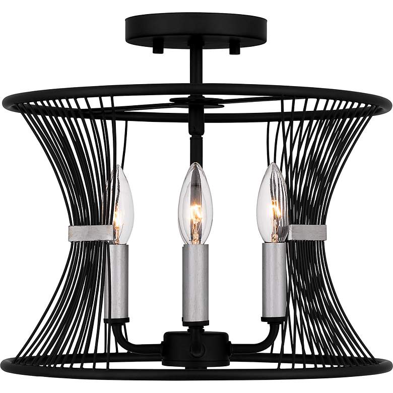 Image 6 Quoizel Leiland 14" Wide Matte Black 4-Light Ceiling Light more views