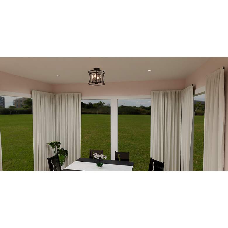 Image 7 Quoizel Leiland 14" Wide Matte Black 4-Light Ceiling Light more views