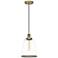 Quoizel Leo 8"W Antique Brass and Clear Glass Mini Pendant