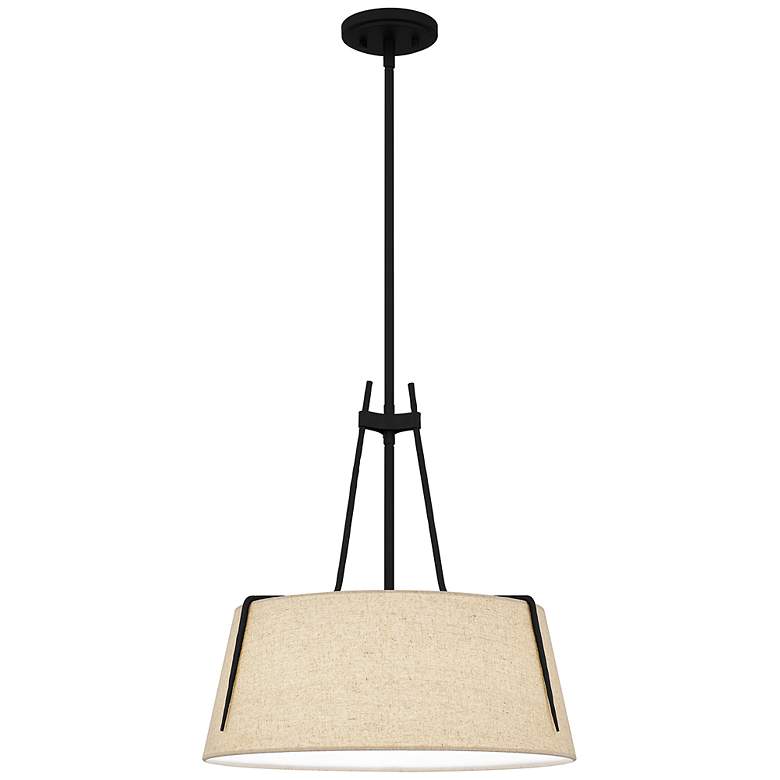 Image 2 Quoizel Leona 18" Wide Matte Black Drum Pendant Light