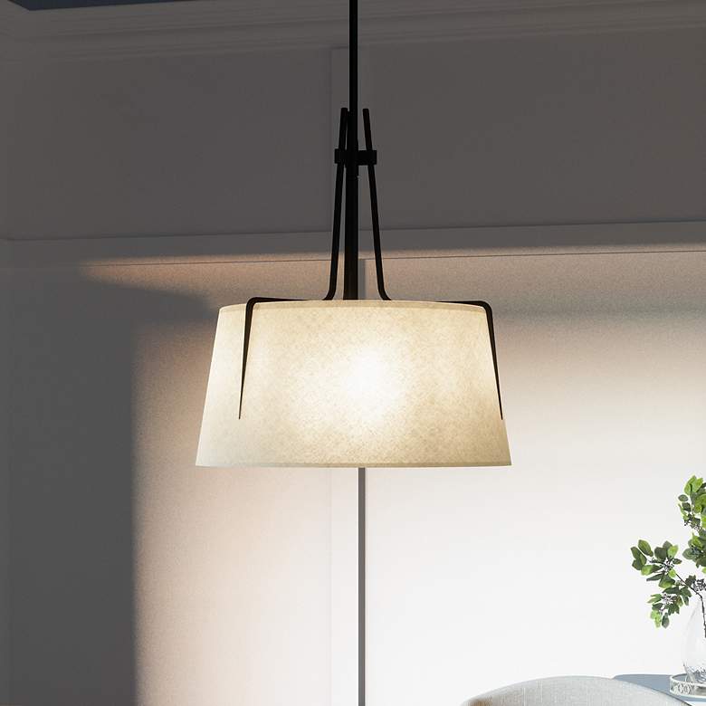 Image 1 Quoizel Leona 18" Wide Matte Black Drum Pendant Light