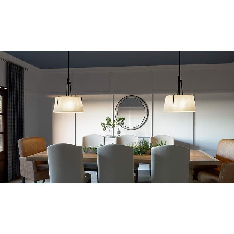 Image 3 Quoizel Leona 18" Wide Matte Black Drum Pendant Light more views