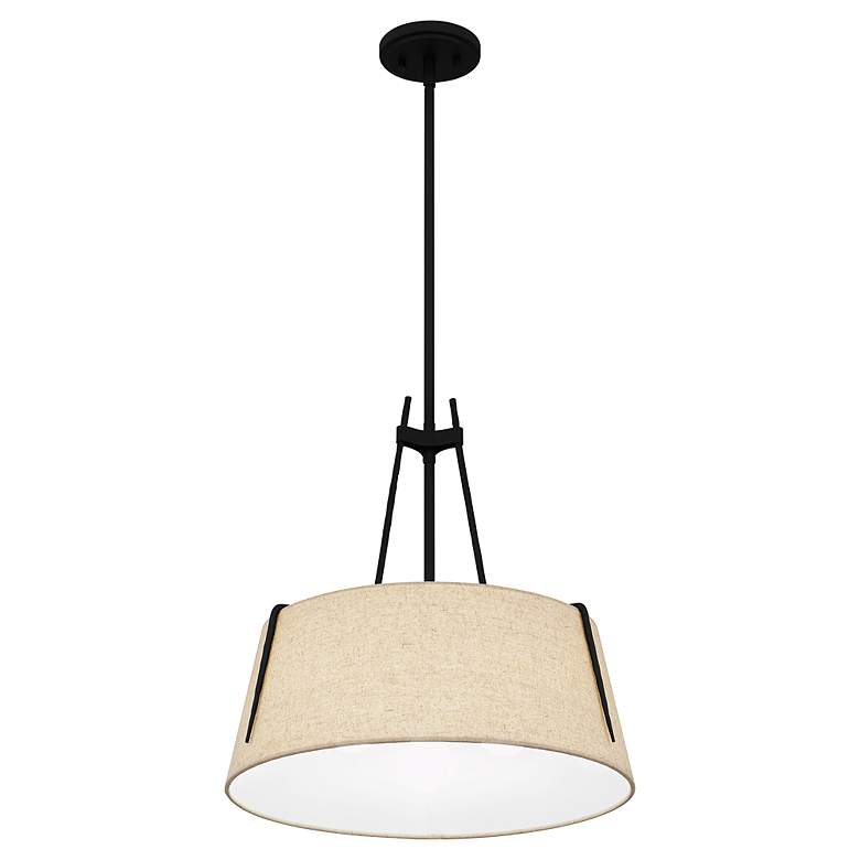 Image 5 Quoizel Leona 18" Wide Matte Black Drum Pendant Light more views