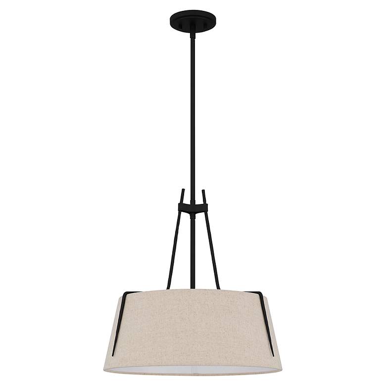 Image 6 Quoizel Leona 18" Wide Matte Black Drum Pendant Light more views