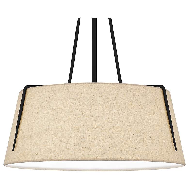 Image 7 Quoizel Leona 18" Wide Matte Black Drum Pendant Light more views