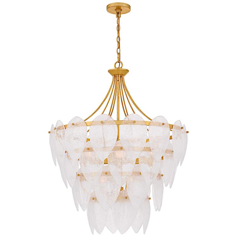 Image 1 Quoizel Lilestone 28" Wide Gold Leaf 7-Light Pendant