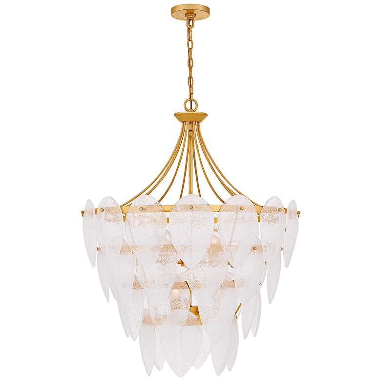 Image 3 Quoizel Lilestone 28" Wide Gold Leaf 7-Light Pendant more views